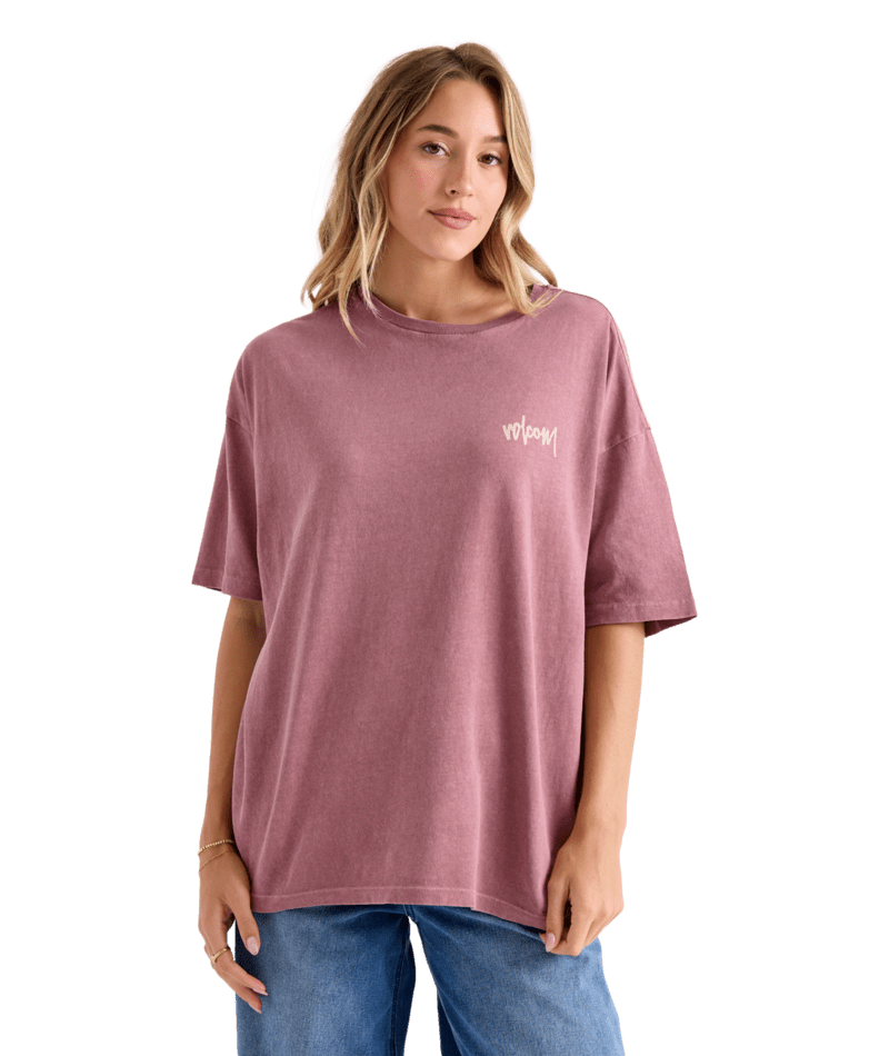 VOLCOM Women's Off The Grid Bad Boy T-Shirt Stone Rose
