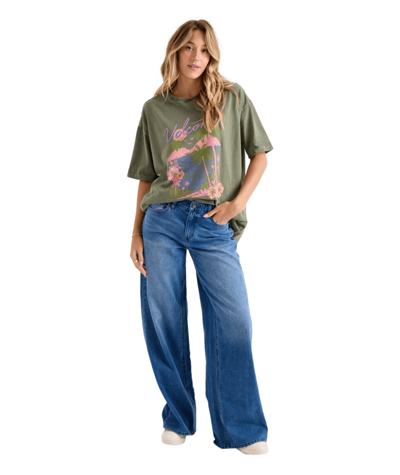 VOLCOM Women's Night Shade Bad Boy T-Shirt Martini Olive Women's Short Sleeve T-Shirts Volcom 