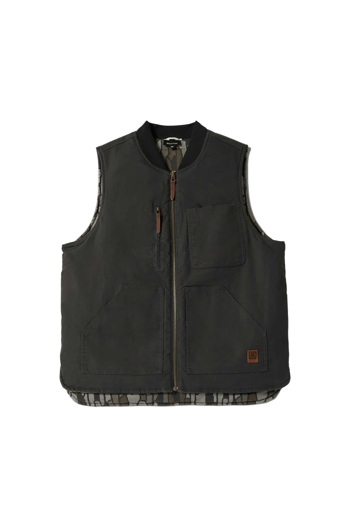 BRIXTON Builders Abraham Reversible Best Bark Camo Men's Vests Brixton 