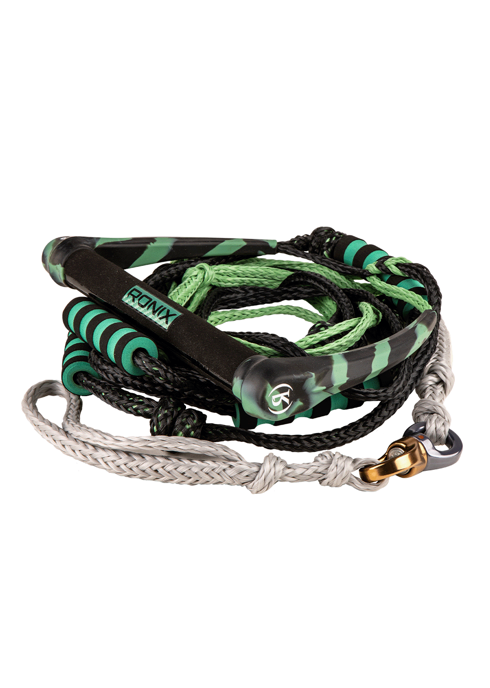 RONIX Spinner Silicone Surf Rope With Handle Jade/Black Wakesurf Ropes Ronix 