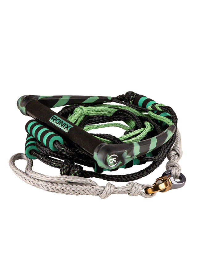 RONIX Spinner Silicone Surf Rope With Handle Jade/Black Wakesurf Ropes Ronix 