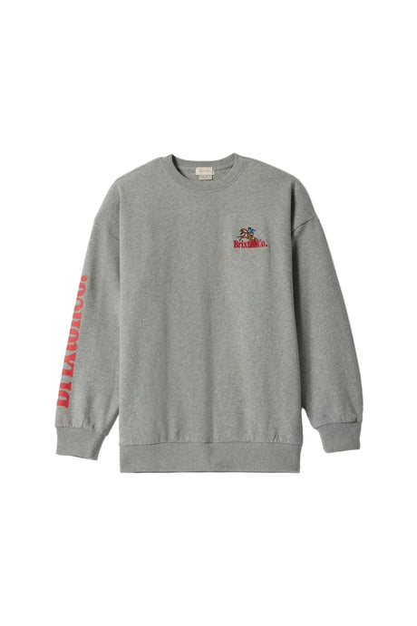 BRIXTON Women's Inwood Oversized Fleece Crewneck Heather Grey Women's Crewnecks Brixton 