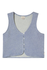 BRIXTON Women's The Weekend Cross Loop French Terry Top Off White/Electric Indigo Men's Vests Brixton 