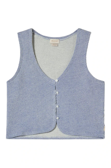 BRIXTON Women's The Weekend Cross Loop French Terry Top Off White/Electric Indigo Men's Vests Brixton 