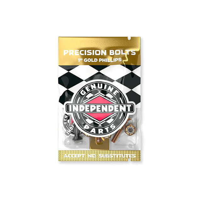 INDEPENDENT Phillips 1in Black/Gold Skateboard Hardware Skateboard Hardware Independent 