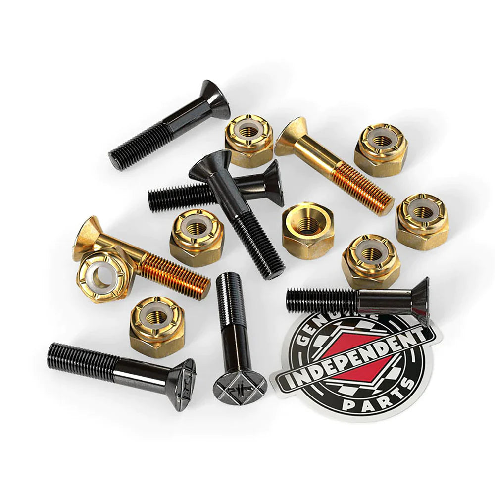 INDEPENDENT Phillips 1in Black/Gold Skateboard Hardware Skateboard Hardware Independent 