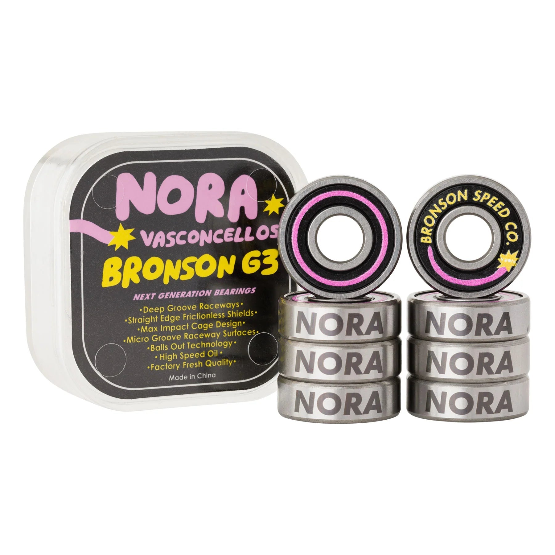 BRONSON Nora Vasconcellos Pro G3 Skateboard Bearings Bearings Bronson 