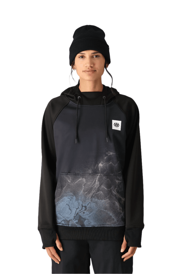 686 Women's Bonded Fleece Pullover Hoodie Black Cloudbreak Women's Pullover Hoodies 686 