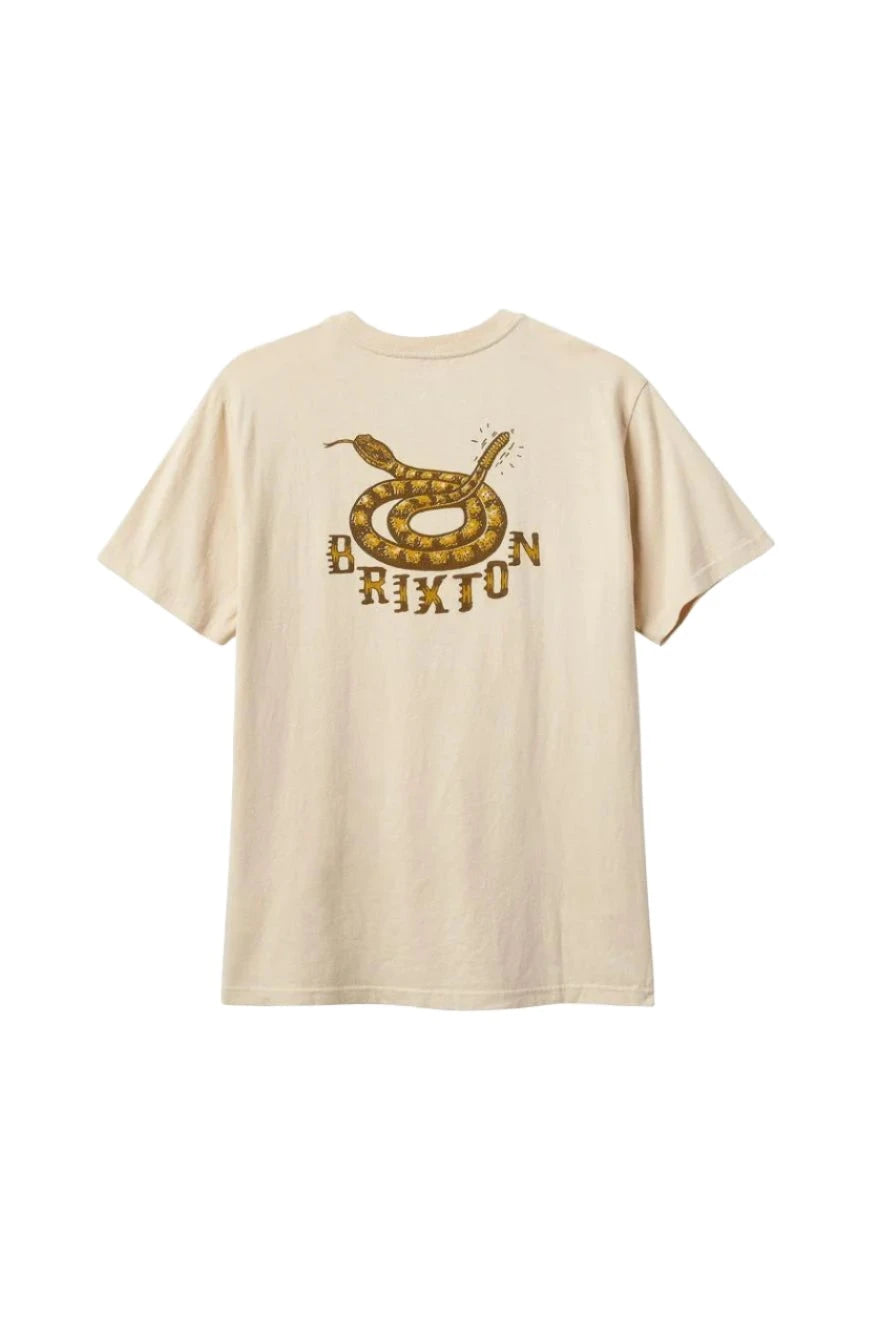 BRIXTON Homer Standard T-Shirt Cream Classic Wash Men's Short Sleeve T-Shirts Brixton 