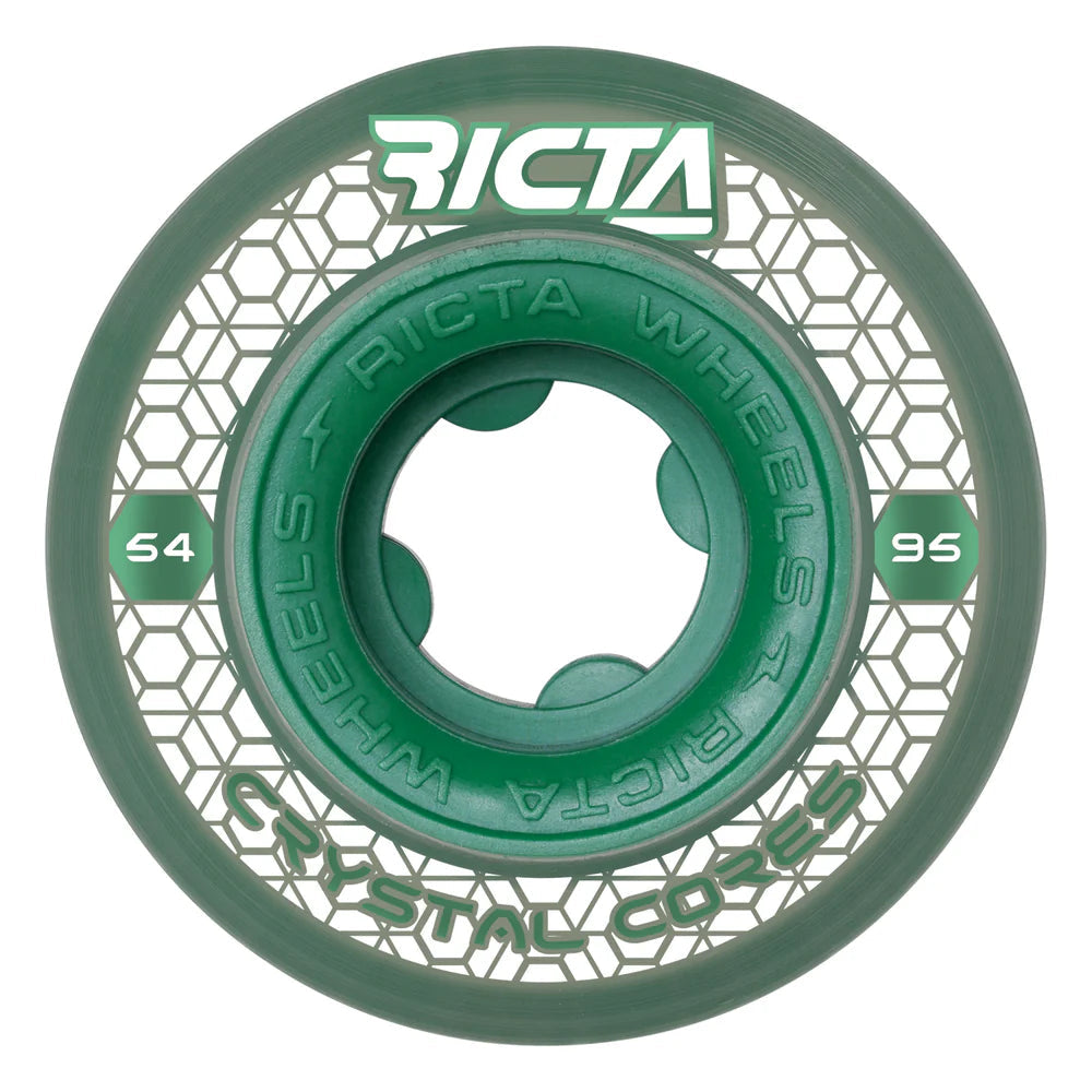 RICTA Crystal Cores Clear Wide 95A 54mm Skateboard Wheels Skateboard Wheels Ricta 