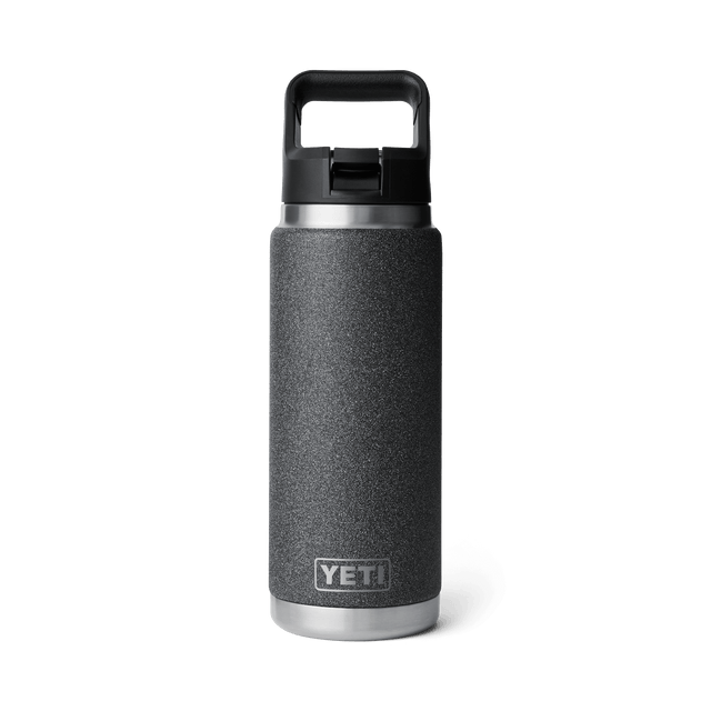 YETI Rambler 769 ML Water Bottle With Straw Cap Black Stone Drinkware Yeti 