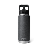 YETI Rambler 769 ML Water Bottle With Straw Cap Black Stone Drinkware Yeti 