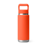 YETI Rambler 769 ML Water Bottle With Colour-Matched Straw Cap Papaya Drinkware Yeti 