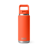 YETI Rambler 769 ML Water Bottle With Colour-Matched Straw Cap Papaya Drinkware Yeti 