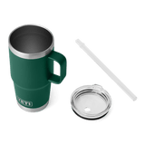 YETI Rambler 739 ML Mug With Straw Lid Black Forest Green Drinkware Yeti 