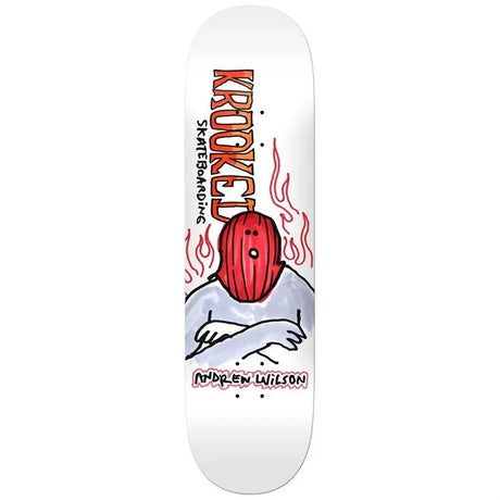 KROOKED Wilson Fire Mask 8.75 Skateboard Deck Skateboard Decks Krooked 