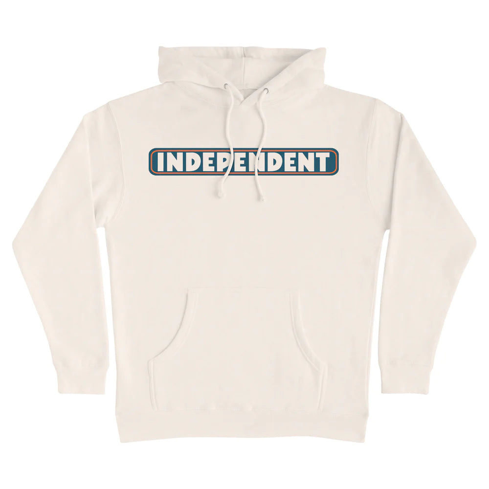 INDEPENDENT Bar Logo Pullover Hoodie Bone Men's Pullover Hoodies Independent 