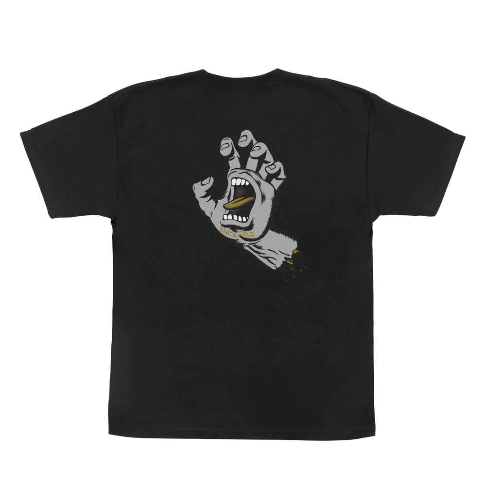 SANTA CRUZ Youth Screaming Hand T-Shirt Black/Gold/Grey Boy's T-Shirts Santa Cruz 
