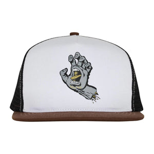 SANTA CRUZ Screaming Hand Front Trucker Hat White/Brown/Black Men's Hats Santa Cruz 