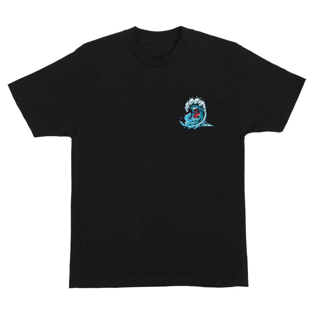 SANTA CRUZ Screaming Wave T- Shirt Black Men's Short Sleeve T-Shirts Santa Cruz 