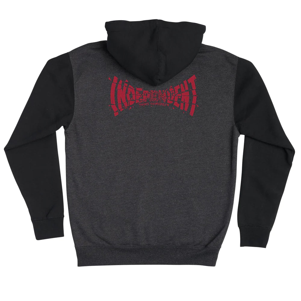 INDEPENDENT Shatter Span Pullover Hoodie Charcoal Heather/Black Men's Pullover Hoodies Independent 