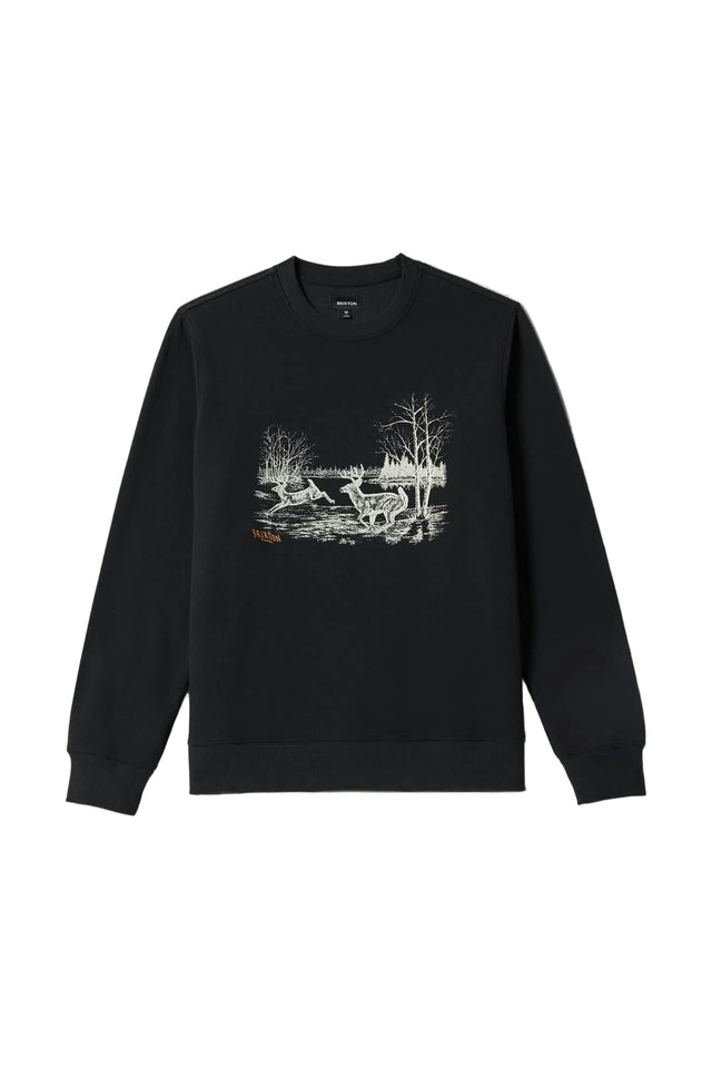 BRIXTON Gallop Crew Black Men's Crewnecks Brixton 