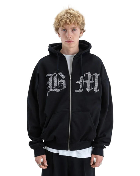 BEYOND MEDALS Stone Zip Hoodie Black Men's Zip Hoodies Beyond Medals 