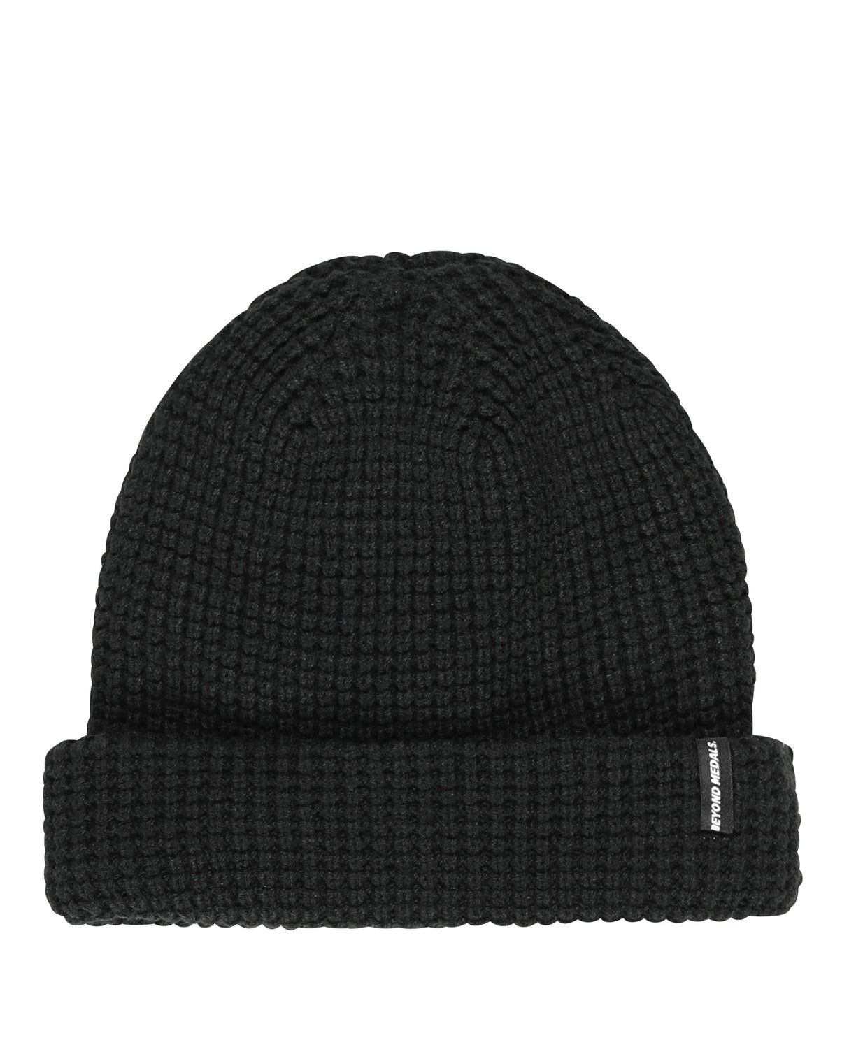 BEYOND MEDALS Waffle Beanie Black Men's Beanies Beyond Medals 