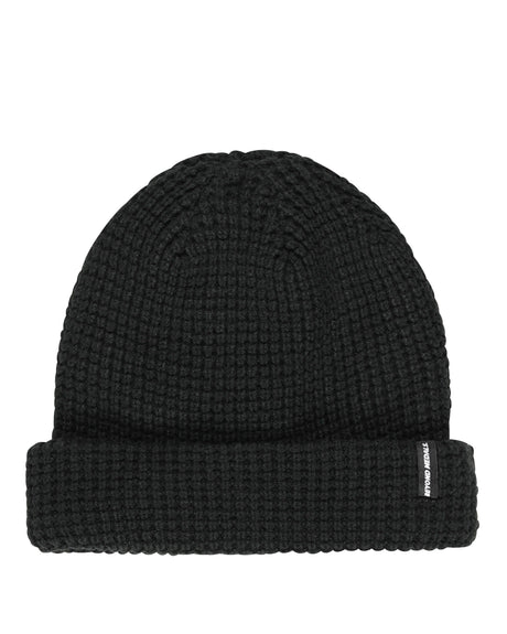 BEYOND MEDALS Waffle Beanie Black Men's Beanies Beyond Medals 