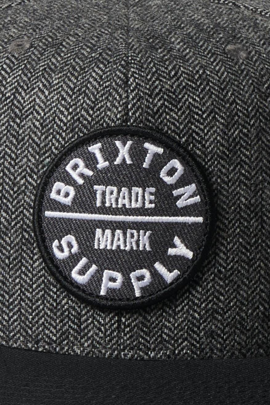 BRIXTON Oath III Snapback Hat Black/Grey Herringbone Men's Hats Brixton 