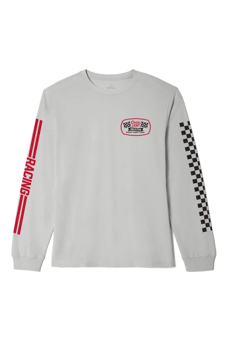 BRIXTON Coors Light Pit Stop Long Sleeve T-Shirt Silver Men's Long Sleeve T-Shirts Brixton 