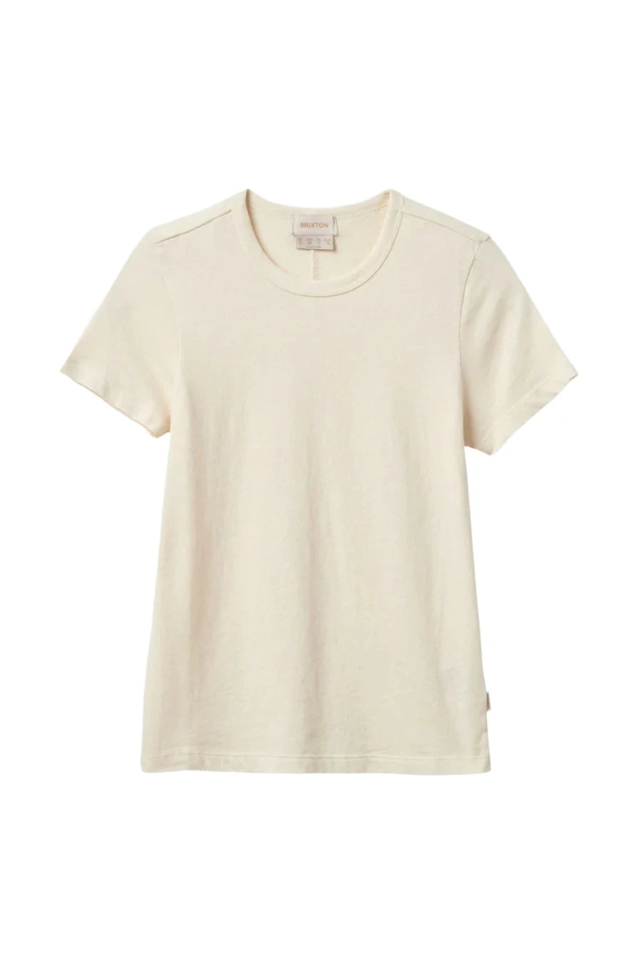 BRIXTON Women's Carefree Organic Garment Dyed Slim Crew T-Shirt White Smoke Women's T-Shirts Brixton 