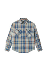 BRIXTON Vintage Wash Flannel Blue/Soft Blue/Orange Men's Short Sleeve Button Up Shirts Brixton 