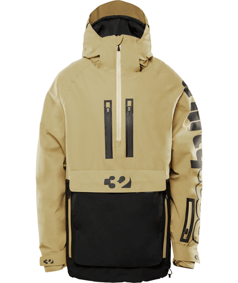 THIRTYTWO Light Anorak Snowboard Jacket Black/Tan 2024 Men's Snow Jackets Thirtytwo 