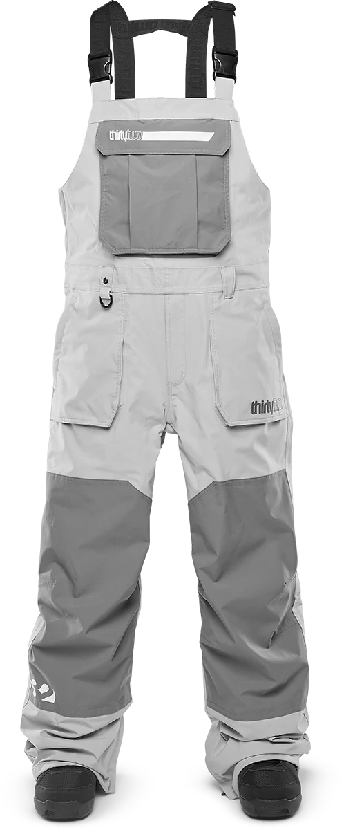 THIRTYTWO Basement Bib Snowboard Pants Charcoal 2025 Men's Snow Bib Pants Thirtytwo 