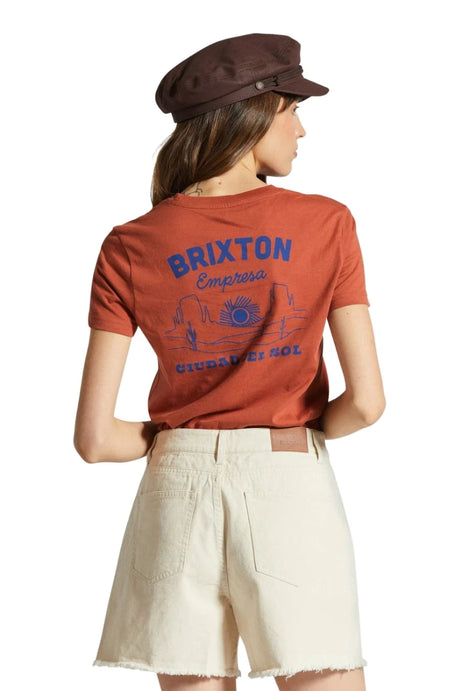 BRIXTON Women's Empresa Fitted Crew T-Shirt Terracotta Women's T-Shirts Brixton 