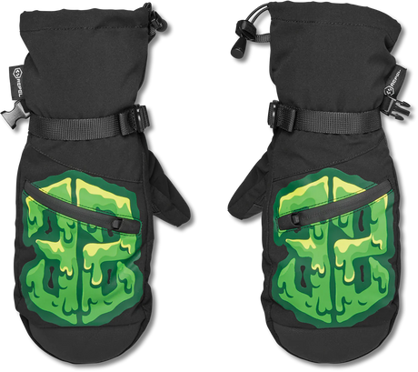 THIRTYTWO Youth Corp Mitt Black/Green Youth Snow Gloves & Mitts Thirtytwo 