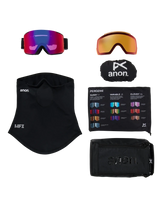 ANON M5 Black - Perceive Sunny Red + Perceive Cloudy Burst + MFI Face Mask Snow Goggle Snow Goggles Anon 
