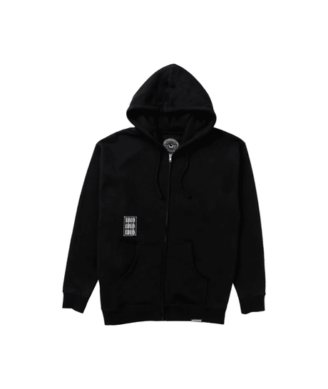 1910 The Holder Zig Zag Zip Hoodie Black Men's Zip Hoodies 1910 