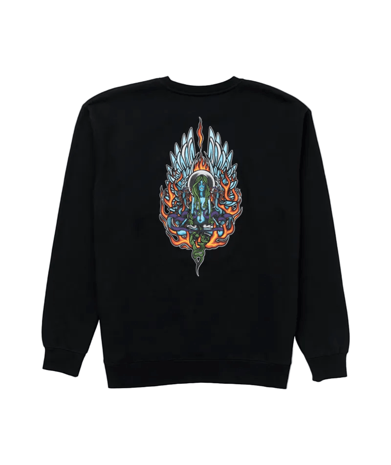 1910 Freya EMB Crew Black Men's Crewnecks 1910 