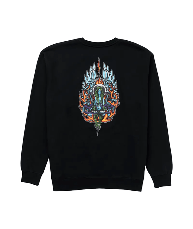 1910 Freya EMB Crew Black Men's Crewnecks 1910 
