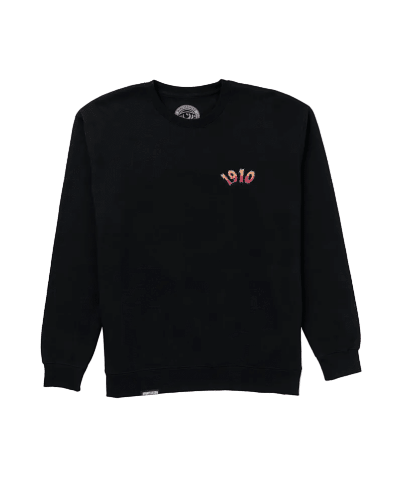 1910 Freya EMB Crew Black Men's Crewnecks 1910 