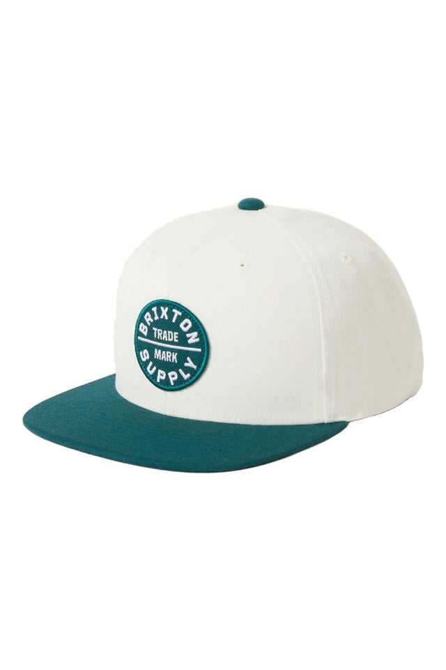 BRIXTON Oath III Snapback Hat Off White/Night Sage Men's Hats Brixton 