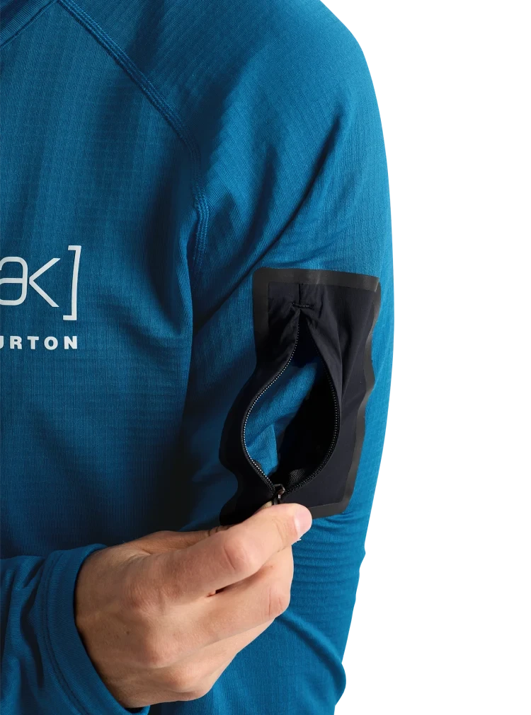 BURTON [ak] Helium Grid Half-Zip Fleece Blue Teal Men's Base Layers Burton 