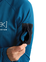 BURTON [ak] Helium Grid Half-Zip Fleece Blue Teal Men's Base Layers Burton 