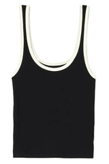 BRIXTON Women's Ringer Organic A-Tank Black/Off White Women's Tank Tops and Halter Tops Brixton 