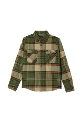 BRIXTON Bowery Flannel Wild Green/Elm/Adrenaline Rush Men's Long Sleeve Button Up Shirts Brixton 