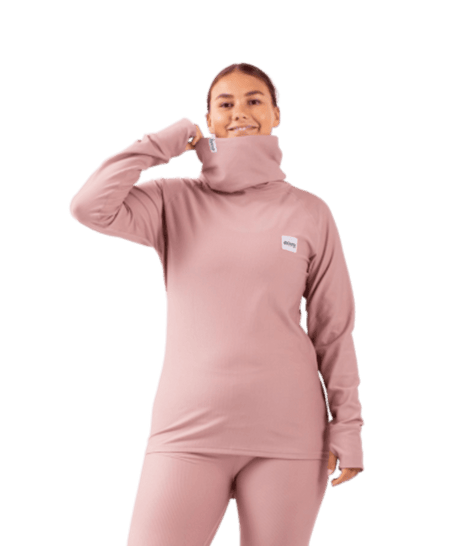 EIVY Women's Icecold Gaiter Rib Base Layer Top Faded Woodrose Women's Base Layers Eivy 