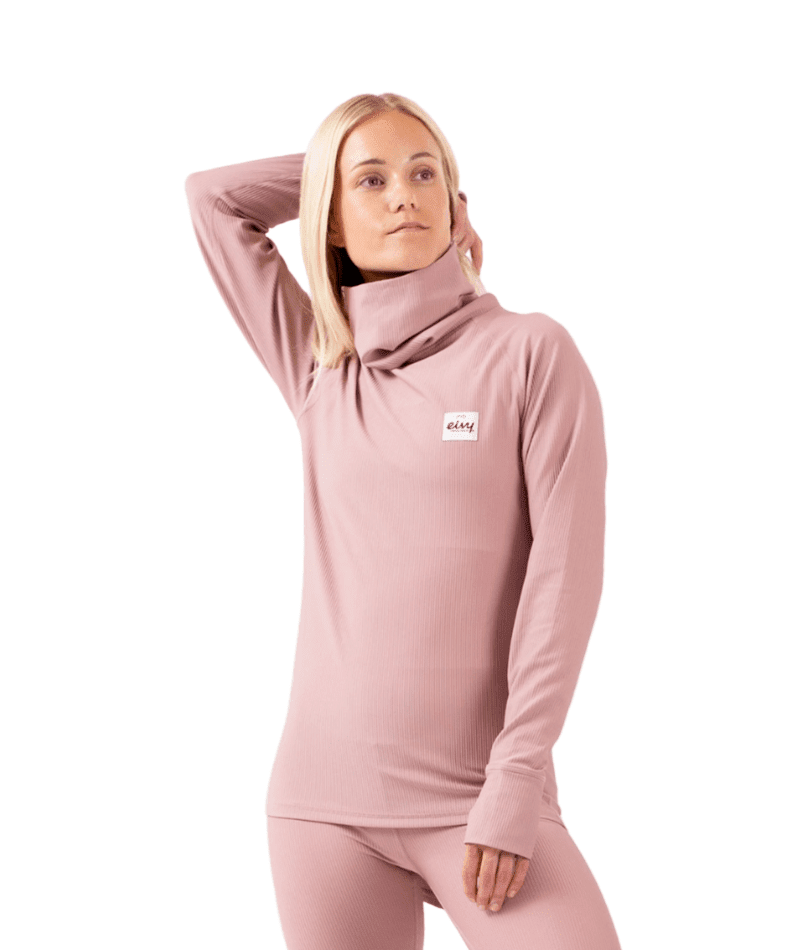 EIVY Women's Icecold Gaiter Rib Base Layer Top Faded Woodrose Women's Base Layers Eivy 