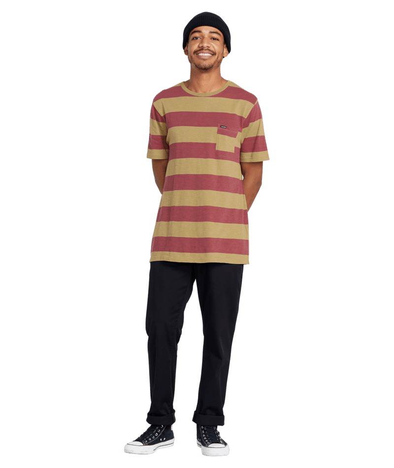 VOLCOM Bolders Crew T-Shirt Dark Khaki Men's Short Sleeve T-Shirts Volcom 